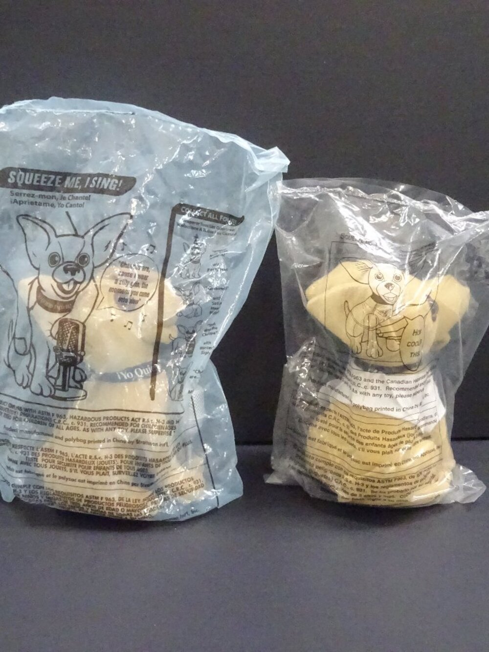 Taco Bell Chihuahua Vintage 1990s Talking Plush Lot of 2 Factory Sealed